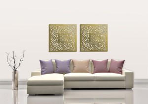 AŻUROWY PANEL DEKORACYJNY, MAROKAŃSKA ROZETA, DEKORACJA ŚCIENNA 3D,ORNAMENT, DYPTYK, CZARNY