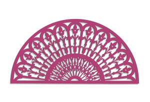 DEKORACYJNY PANEL AŻUROWY, WACHLARZ, DEKORACJA ŚCIENNA 3D, ORNAMENT, 60 x 120 cm, BIAŁY