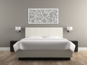 DEKORACYJNY PANEL AŻUROWY, LIŚCIE, DEKORACJA ŚCIENNA  3D, ORNAMENT 60 x 120 cm, BIAŁY