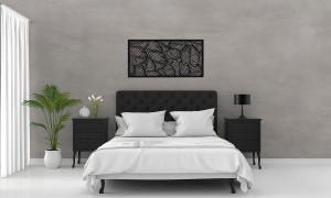 DEKORACYJNY PANEL AŻUROWY, LIŚCIE, DEKORACJA ŚCIENNA  3D, ORNAMENT 60 x 120 cm, BIAŁY