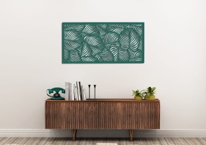 DEKORACYJNY PANEL AŻUROWY, LIŚCIE, DEKORACJA ŚCIENNA  3D, ORNAMENT 60 x 120 cm, BIAŁY