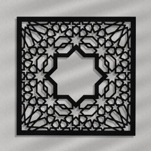 DEKORACYJNY PANEL AŻUROWY, MAROKAŃSKI STYL, ALHAMBRA, DEKORACJA ŚCIENNA 3D, ORNAMENT, DYPTYK, ZŁOTY