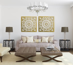 AŻUROWA DEKORACJA ŚCIENNA 3D, PANEL DEKORACYJNY, STRASBOURG, ORNAMENT, DYPTYK, BIAŁY