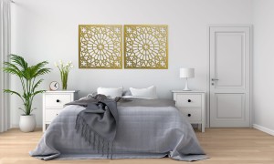 AŻUROWA DEKORACJA ŚCIENNA 3D, PANEL DEKORACYJNY, STRASBOURG, ORNAMENT, DYPTYK, BIAŁY