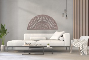 DEKORACYJNY PANEL AŻUROWY, WACHLARZ, DEKORACJA ŚCIENNA 3D, ORNAMENT, 60 x 120 cm, BIAŁY