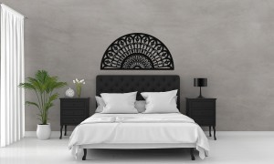 DEKORACYJNY PANEL AŻUROWY, WACHLARZ, DEKORACJA ŚCIENNA 3D, ORNAMENT, 60 x 120 cm, BIAŁY