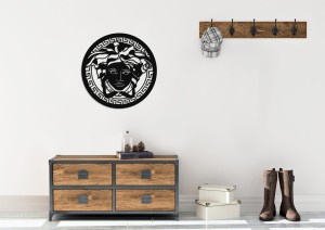 DEKORACYJNY PANEL AŻUROWY, MEDUZA, GORGONA, DEKORACJA ŚCIENNA 3D, ORNAMENT,60 cm, CZARNY 