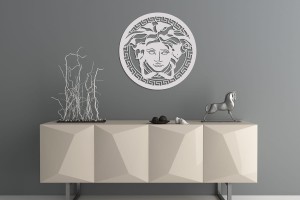 DEKORACYJNY PANEL AŻUROWY, MEDUZA, GORGONA, DEKORACJA ŚCIENNA 3D, ORNAMENT,60 cm, CZARNY 