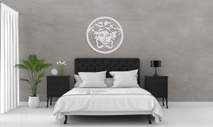 DEKORACYJNY PANEL AŻUROWY, MEDUZA, GORGONA, DEKORACJA ŚCIENNA 3D, ORNAMENT,60 cm, CZARNY 