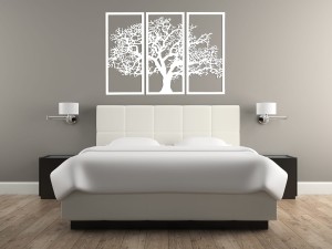 DEKORACYJNY TRYPTYK AŻUROWY, DRZEWO ŻYCIA, DEKORACJA ŚCIENNA 3D, ORNAMENT, 80 x 120 cm, CZARNY