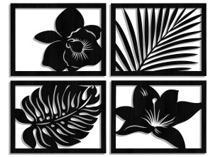 DEKORACYJNE PANELE AŻUROWE,  MONSTERA, PALMA, STORCZYK, STYL TROPIKALNY, DŻUNGLA, DEKORACJA ŚCIENNA 3D, BIAŁY