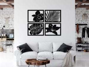 DEKORACYJNE PANELE AŻUROWE,  MONSTERA, PALMA, STORCZYK, STYL TROPIKALNY, DŻUNGLA, DEKORACJA ŚCIENNA 3D, BIAŁY