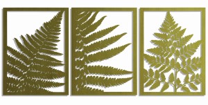 DEKORACYJNY TRYPTYK AŻUROWY, LIŚĆ PAPROCI, DEKORACJA ŚCIENNA 3D, ORNAMENT, PANELE AŻUROWE, 76 x 172 cm, BIAŁY