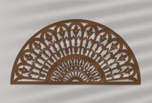 DEKORACYJNY PANEL AŻUROWY, WACHLARZ, DEKORACJA ŚCIENNA 3D, ORNAMENT, 60 x 120 cm, BIAŁY