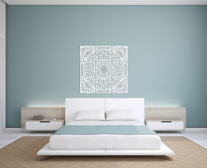 3D DEKORACYJNE PANELE AŻUROWE, ZAGŁÓWEK,MAROKAŃSKA ROZETA, MOZAIKA, DEKORACJA ŚCIENNA, BIAŁY