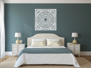 3D DEKORACYJNE PANELE AŻUROWE, ZAGŁÓWEK,MAROKAŃSKA ROZETA, MOZAIKA, DEKORACJA ŚCIENNA, BIAŁY