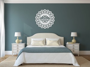 AŻUROWA DEKORACJA ŚCIENNA 3D, MANDALA, YOGA, PIĘKNY, DEKORACYJNY PANEL, BIAŁY 