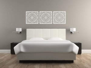 AŻUROWY TRYPTYK DEKORACYJNY,  KWIATOWY WZÓR, PANELE AŻUROWE, DEKORACJA NA ŚCIANĘ, BIAŁY