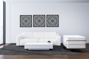 AŻUROWY TRYPTYK DEKORACYJNY,  KWIATOWY WZÓR, PANELE AŻUROWE, DEKORACJA NA ŚCIANĘ, BIAŁY