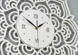 DEKORACYJNY, AŻUROWY ZEGAR ŚCIENNY, MANDALA, 60 cm