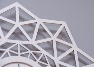 DEKORACYJNY, GEOMETRYCZNY ZEGAR AŻUROWY 