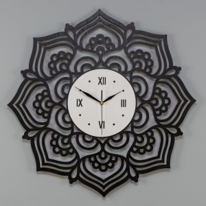 DEKORACYJNY, AŻUROWY ZEGAR ŚCIENNY, MANDALA