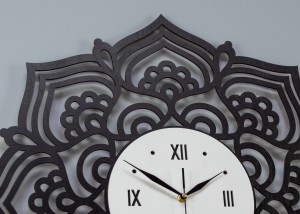 DEKORACYJNY, AŻUROWY ZEGAR ŚCIENNY, MANDALA