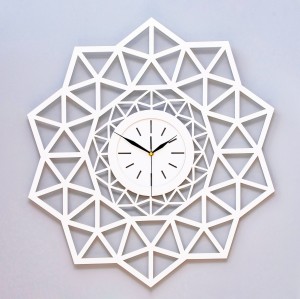 DEKORACYJNY, GEOMETRYCZNY ZEGAR AŻUROWY 