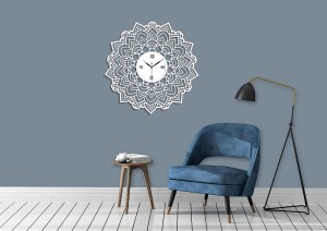 DEKORACYJNY ZEGAR AŻUROWY, KORONKA, VINTAGE,60 cm , CZARNY