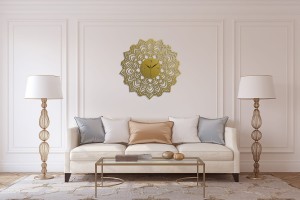 DEKORACYJNY ZEGAR AŻUROWY, KORONKA, VINTAGE,60 cm , CZARNY