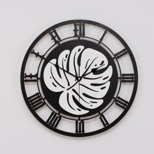 DEKORACYJNY, TROPIKALNY ZEGAR, MONSTERA