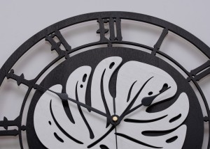 DEKORACYJNY, TROPIKALNY ZEGAR, MONSTERA