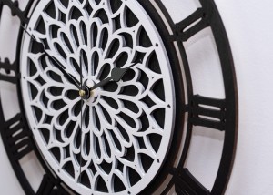 DEKORACYJNY, AŻUROWY ZEGAR , ROZETA