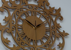 Dekoracyjny zegar ażurowy BENEDICT, VINTAGE STYLE, DĄB