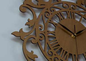 Dekoracyjny zegar ażurowy BENEDICT, VINTAGE STYLE, DĄB