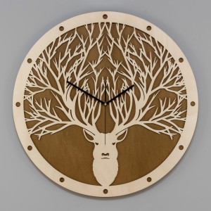 DEKORACYJNY ZEGAR , JELEŃ GEOMETRYCZNY, SKANDYNAWSKI STYL