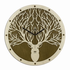 DEKORACYJNY ZEGAR , JELEŃ GEOMETRYCZNY, SKANDYNAWSKI STYL