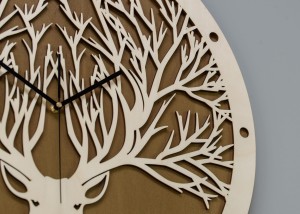 DEKORACYJNY ZEGAR , JELEŃ GEOMETRYCZNY, SKANDYNAWSKI STYL
