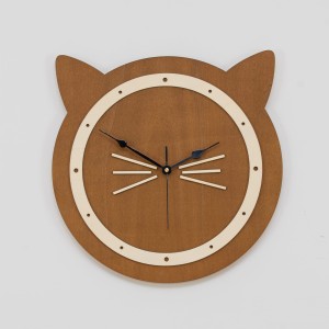 DEKORACYJNY ZEGAR DLA MIŁOŚNIKÓW KOTÓW, SOSNA