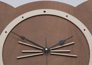 DEKORACYJNY ZEGAR DLA MIŁOŚNIKÓW KOTÓW,  ORZECH