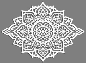 AŻUROWA DEKORACJA ŚCIENNA 3D, MANDALA, YOGA, PIĘKNY, DEKORACYJNY PANEL, BIAŁY