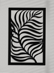 DEKORACYJNY PANEL AŻUROWY, LIŚĆ PALMY, JUNGLE STYLE , DEKORACJA ŚCIENNA 3D, ORNAMENT, CZARNY