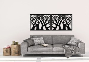 DEKORACYJNY PANEL AŻUROWY, DRZEWA, DEKORACJA ŚCIENNA 3D, ORNAMENT,50 x 70 cm , BIAŁY