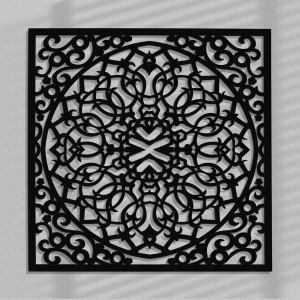 DEKORACYNY PANEL AŻUROWY, STYL MAROKAŃSKI, DEKORACJA ŚCIENNA 3D, ORNAMENT, DYPTYK , ZŁOTY