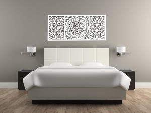 DEKORACYJNY OBRAZ AŻUROWY 3D, DEKORACJA ŚCIENNA, GIOVANNA,ORNAMENT, PANEL 53 x 120 cm, CZARNY