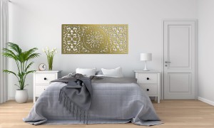 DEKORACYJNY OBRAZ AŻUROWY 3D, DEKORACJA ŚCIENNA, GIOVANNA,ORNAMENT, PANEL 53 x 120 cm, CZARNY