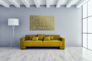 DEKORACYJNY PANEL AŻUROWY FLORELLE, DEKORACJA ŚCIENNA 3D, ORNAMENT,72 x 120 cm, CZARNY