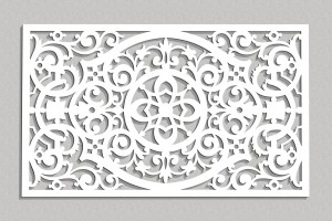 DEKORACYJNY PANEL AŻUROWY FLORELLE, DEKORACJA ŚCIENNA 3D, ORNAMENT,72 x 120 cm, CZARNY