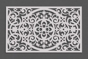 DEKORACYJNY PANEL AŻUROWY FLORELLE, DEKORACJA ŚCIENNA 3D, ORNAMENT,72 x 120 cm, CZARNY