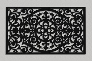 DEKORACYJNY PANEL AŻUROWY FLORELLE, DEKORACJA ŚCIENNA 3D, ORNAMENT,72 x 120 cm, CZARNY